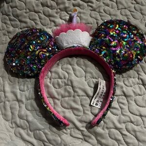 Birthday celebration Disney park ears.